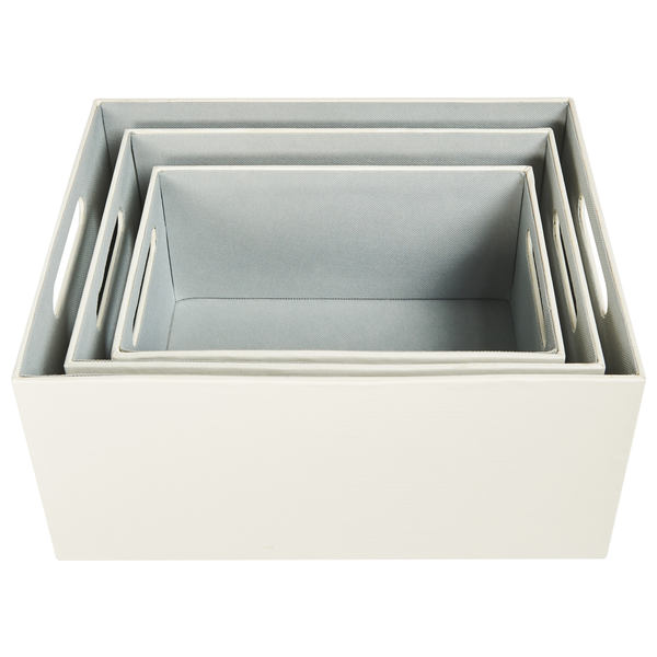 Aufbewahrungsbox 3er Set LARSA Kunstleder Beige