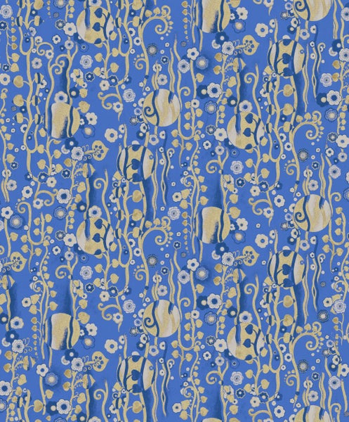 Masureel Tapete Blumen Blau - 53 cm x 10.05 m - 630017