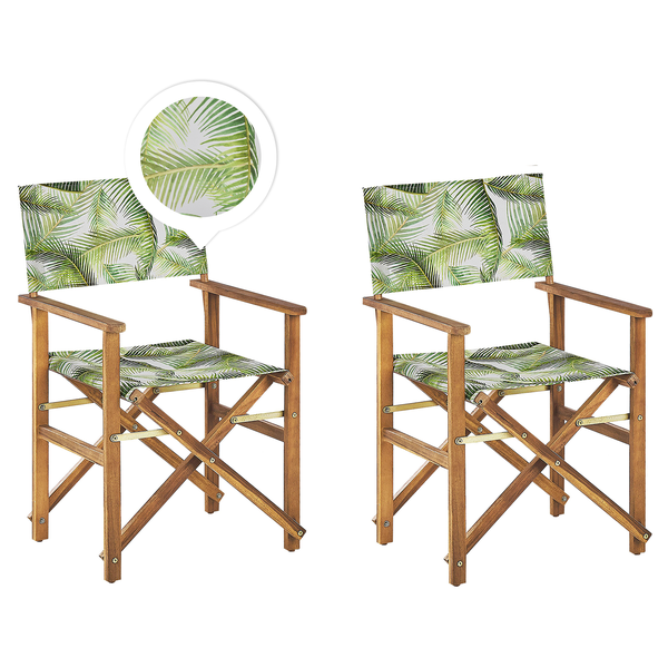 Gartenstuhl 2er Set CINE Akazienholz Hellgrün