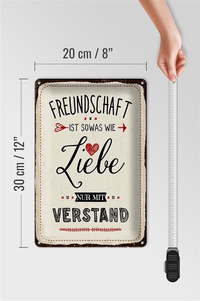 Blechschild Spruch 20x30cm Freundschaft ist sowas wie Liebe