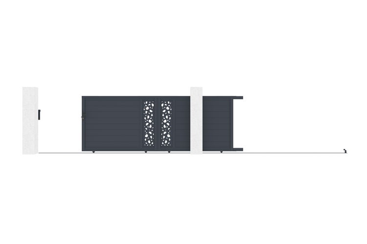 Schiebetor aus Aluminium 4m SUNNY 400C140 Grau
