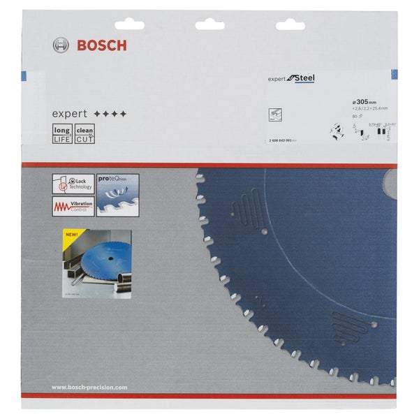 Bosch Kreissägeblatt Expert for Steel für Kapp- und Gehrungssägen 305 x 25,4 x 2,6 mm 80 - 2608643061