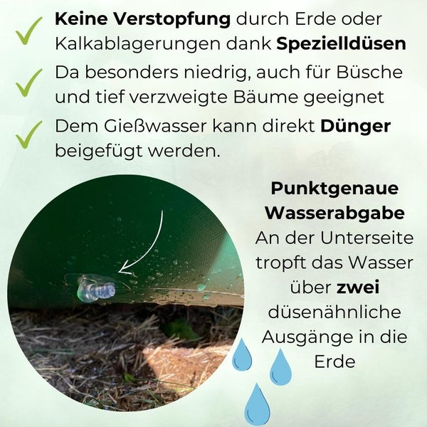 Baum Bewässerungsring mit Speziell Düsen Bewässerungssack für kleine Bäume Sträucher Donut Langzeit Bewässerungssystem 55 L Baumsack Baumbeutel