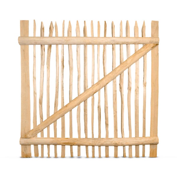 Staketenzaun-Tor (genagelte Ausführung), Edelkastanie B150 cm H150 cm