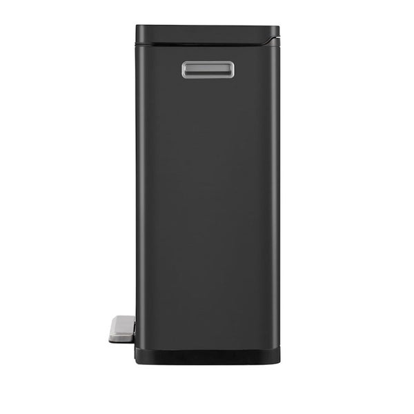 PROREGAL Stilvoller Rechteckiger Treteimer Mit Extra Breitem Pedal & Gedämpften Stay Open Deckel HxBxT 63,7 x 36,2 x 29,7 cm 30 Liter Schwarz