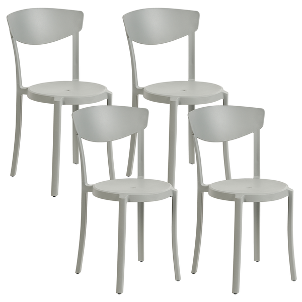 Gartenstuhl 4er Set VIESTE Hellgrau