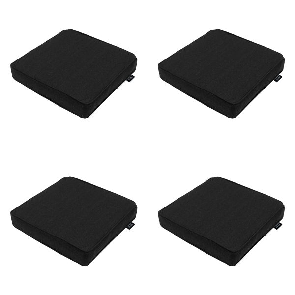 Sitzkissen, schwarzes Canvas Eco+ – ca. 40x40 cm - 4er-Set