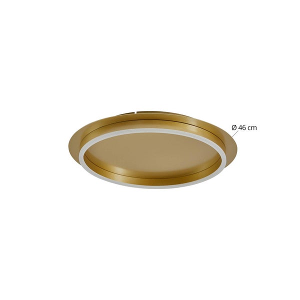 Lindby LED Deckenleuchte Kunis (Modern) in Gold / Messing (1 flammig, ) - Lampe Deckenlampe Wohnzimmerleuchte
