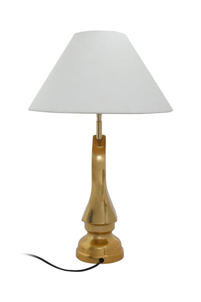 Tischlampe mit dekorativem Pferd-Schachfiguren-Sockel Weiß | Wohnzimmer Esszimmer Leuchte