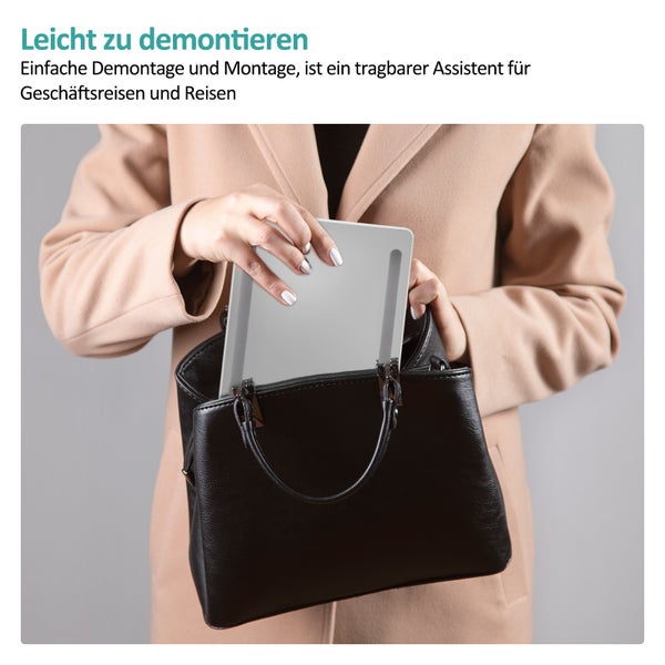 EMKE Kosmetikspiegel mit Beleuchtung 163 x 224 mm, 3-fach Vergrößerung, Kaltweiß, Touch-Schalter, USB/Batterie, Tragbar, Weiß, Horizontal & Vertikal aufstellbar