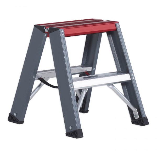 Trittleiter aus Aluminium mit zwei Stufen