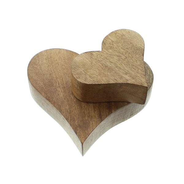 FRANK FLECHTWAREN | Herz Liebessturm, 2er Set, HOLZ, Ø 10 cm, 15 cm, Breite 4 cm