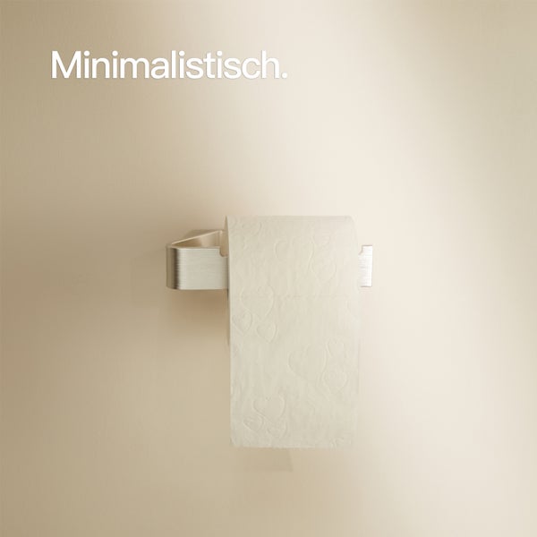 Designfabrik Hamburg Toilettenpapierhalter ohne Bohren Silber Gebürstet 17cm