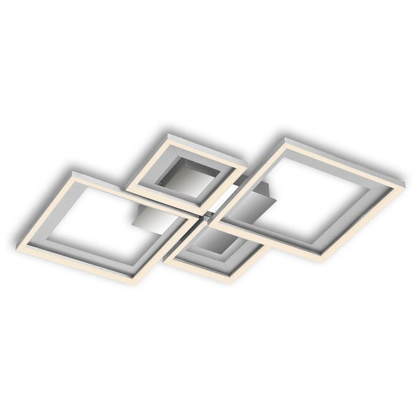 Briloner Leuchten FRAME - Wand-& Deckenleuchte - 3727019 - Stufenweise dimmbar - 3000K warmweiß - Memoryfunktion - Schwenkbar - 53 x 53 x 7,5 cm