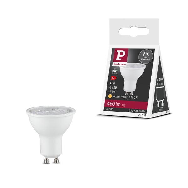 Paulmann LED Reflektorlampe GU10 7 Watt 460 Lumen warmweiß 2700 Kelvin dimmbar