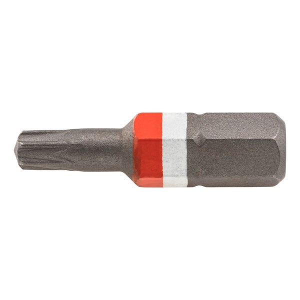 Torx-Schraubbit aus Stahl mit Sechskantschaft und Farbkennzeichnung.