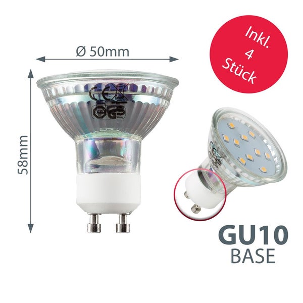Deckenleuchte Ø25 cm - 12W, 1000lm, LED, schwenkbar, warmweiß, matt-nickel