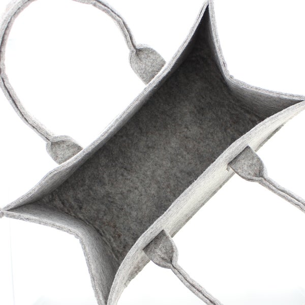 FRANK FLECHTWAREN | Tasche Grey, FILZ AUS PET, ca. 40 x 22 x 24 cm, GH 40 cm