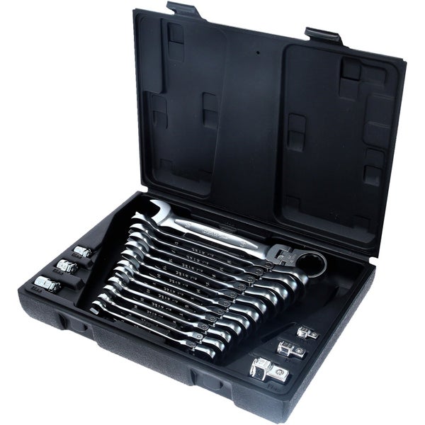 KS TOOLS GEARplus Gelenk-Ratschenringmaulschlüssel-Satz 18tlg.feststellbar - 503.4868