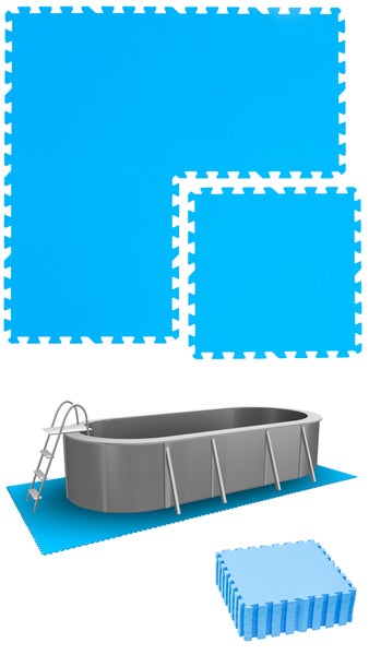 eyepower 3,8 m² Poolunterlage - 16 EVA Matten 50x50 - Outdoor Pool Unterlage - Unterlegmatten Set