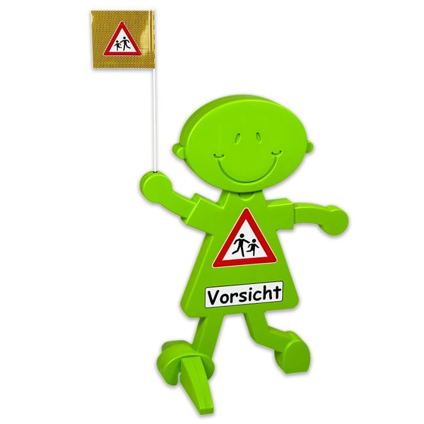 3D Warnschild Vorsicht spielende Kinder mit reflektierender Folie und Wunschtext für mehr Verkehrssicherheit / (1 Stück)