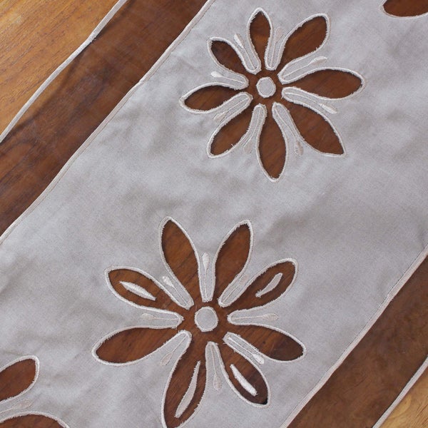 FRANK FLECHTWAREN | Tischläufer Organzablüte, POLYESTER, 40 x 160 cm