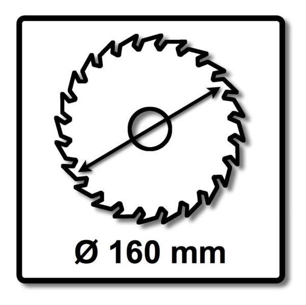 Symbol für Sägeblattdurchmesser 160 mm