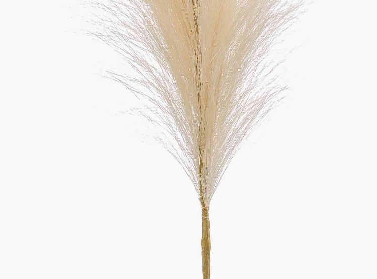 Künstliche Dahlie in Orange und Gelb mit grünem Stiel und Blättern.