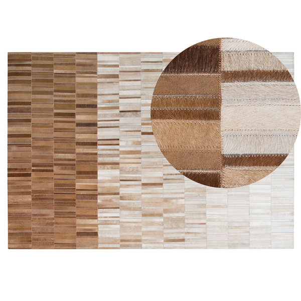 Teppich YAGDA Beige 140 x 200 cm Echtleder