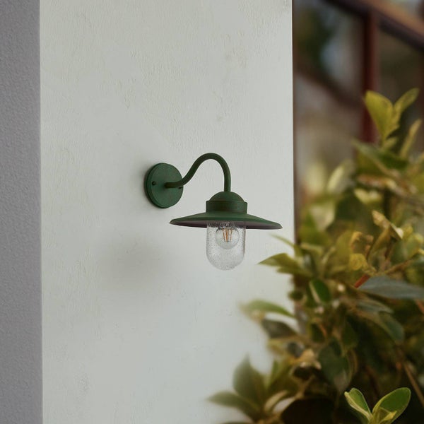 Lindby Wandleuchte außen (Laterne) Bilma (spritzwassergeschützt (Modern) in Grün aus Aluminium (1 flammig, E27) - Außenwandleuchten Wandlampe Led Außenlampe Outdoor für