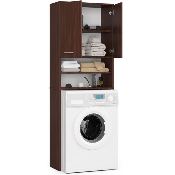 Waschmaschine mit passendem Waschmaschinenschrank und Regalen