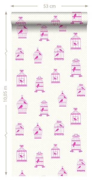 Tapetenrolle mit Vogelkäfigmuster, 53 cm breit und 10,05 m lang