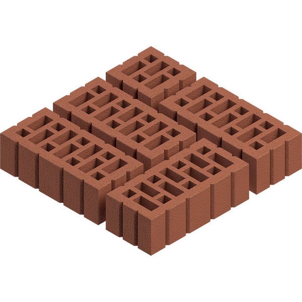 Mehrere Ziegelsteine mit Löchern