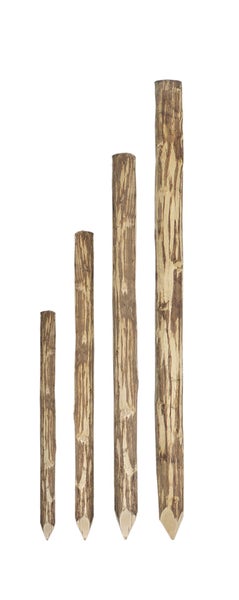 Vier Holzpfähle mit Spitze