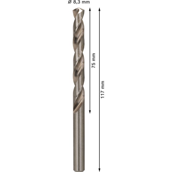 Bosch PRO Metal HSS-G Spiralbohrer 8,3 x 75 x 117 mm - 2608585510