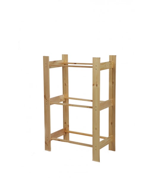 PROREGAL Getränkekistenregal Pinepeak HxBxT 107,4 x 70 x 38,8 cm Für 3 Kisten Kiefernholz Natur