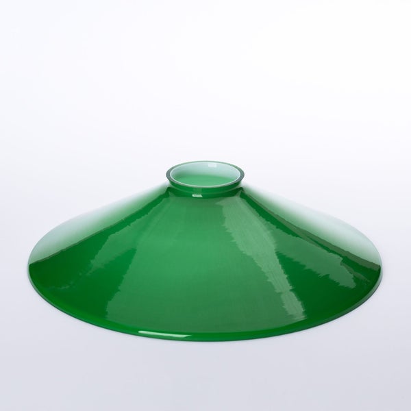 Konischer Lampenschirm aus Glas zur Montage an Leuchten.