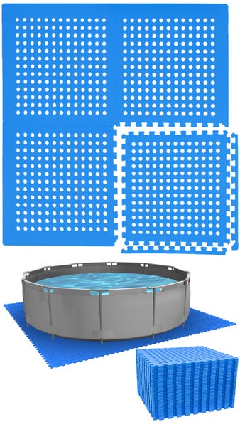 eyepower Poolunterlage für 305 cm Pool - 36 EVA Matten - 1cm Unterlegmatten Set - Outdoor Unterlage