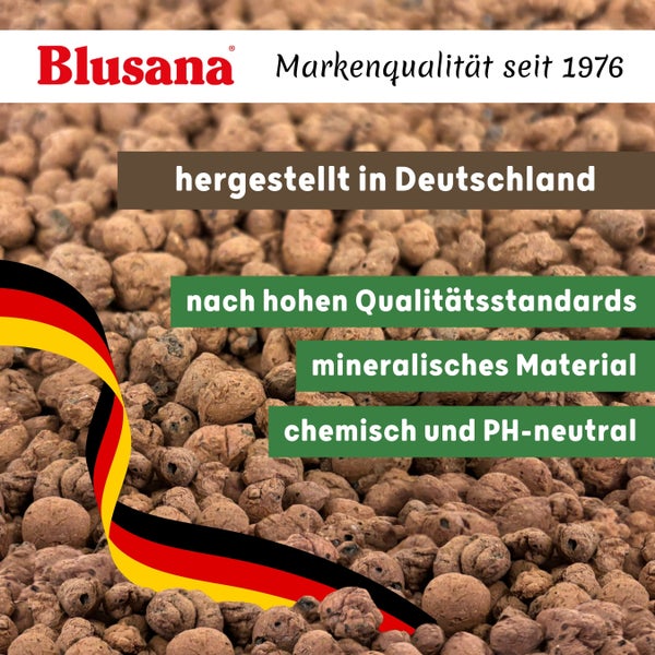 Blusana Blähton 10l Pflanzsubstrat für Hydrokultur Ton-Granulat Körnung 4-8 mm Drainagematerial & Bodenauflockerung