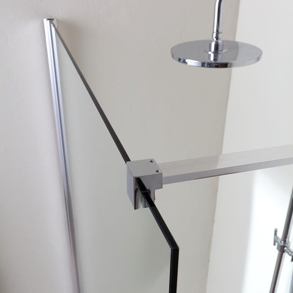 110 cm wandmontierte Dusche aus klarem 8-mm-Glas | Walk in
