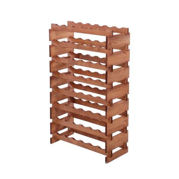 Weinregal VINOTECA FLEX PRO HxBxT 107x65x28cm 48 Flaschen auf 8 Ebenen Massives Kiefernholz Braun geölt