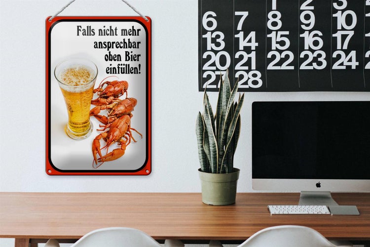 Blechschild Spruch 20x30cm falls nicht ansprechbar Bier