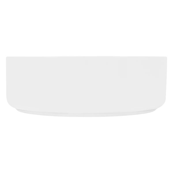 ECD Germany Design Waschbecken Waschtisch Ø 355 x 120 mm aus Keramik Rund Weiß - Aufsatzbecken Aufsatzwaschbecken Handwaschbecken Aufsatzwaschtisch Spülbecken Wasserfall Waschschale Waschschüssel