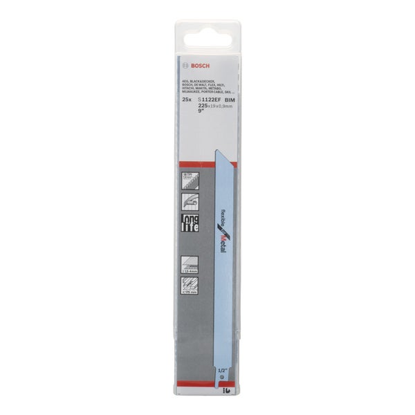 Bosch Säbelsägeblatt Set, 25 Stück, S1122EF BIM, 225x19x0,9 Millimeter, 9 Zoll