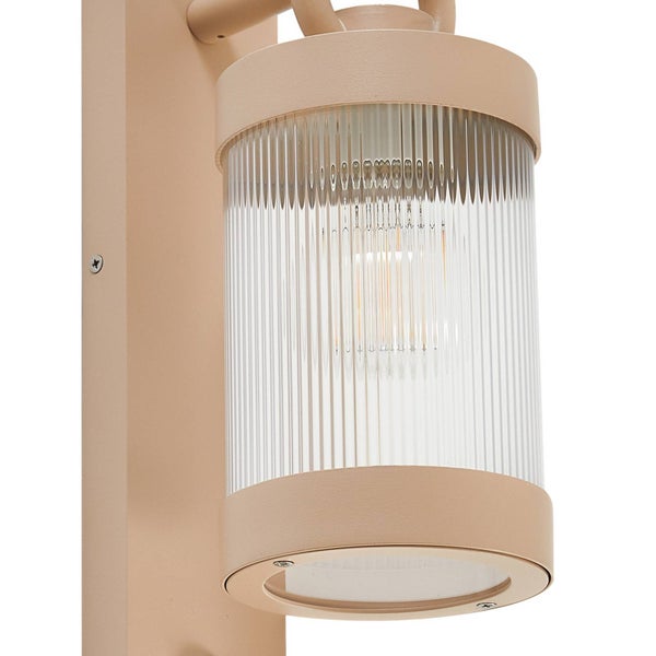 Lindby Wandleuchte außen Yrene mit Bewegungsmelder (spritzwassergeschützt (Modern) in Creme aus Aluminium (1 flammig, E27) - Wandlampe für Außenwand/Hauswand Haus Terrasse und Balkon