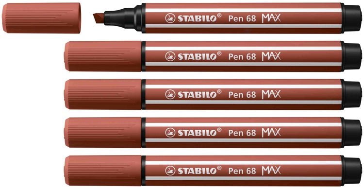 STABILO Filzstifte Pen 68 MAX, 5er Set, siena