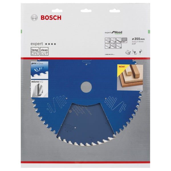 Bosch Kreissägeblatt Expert for Wood für Handkreissägen 355 x 30 x 3 mm 60 - 2608644074