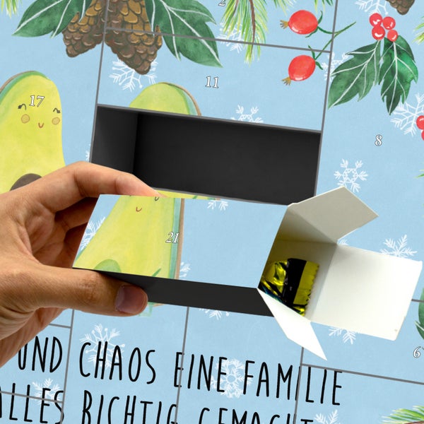 Mr. & Mrs. Panda Befüllbarer Adventskalender Avocado Pärchen - Blau Pastell