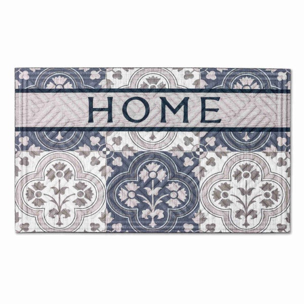 Fußmatte mit floralem Muster und dem Schriftzug HOME
