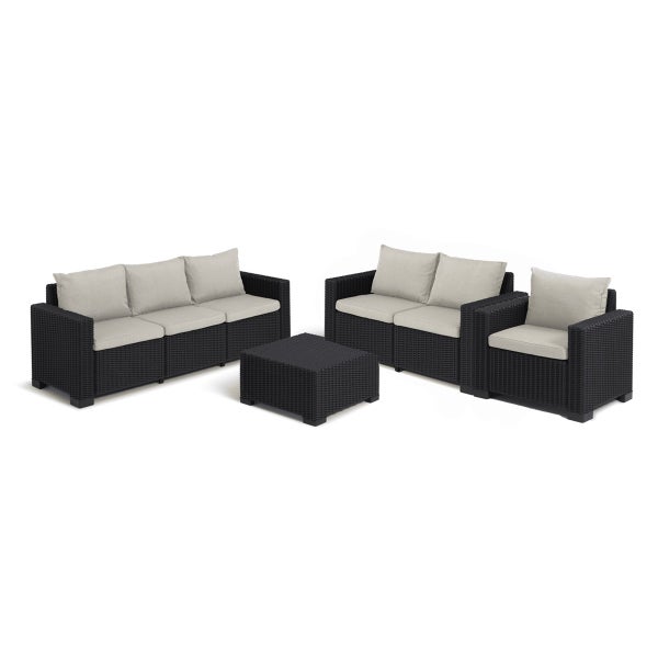 Allibert California Gartenmöbel Set 4-teilig  Wetterfeste Rattanoptik Gartenlounge für Outdoor